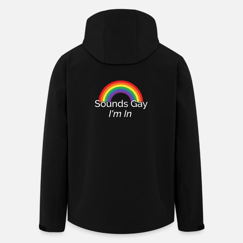 Lebendiges Regenbogen-Pride-Design - Recycelte Männer Softshell-Jacke von Stanley/Stella - Schwarz