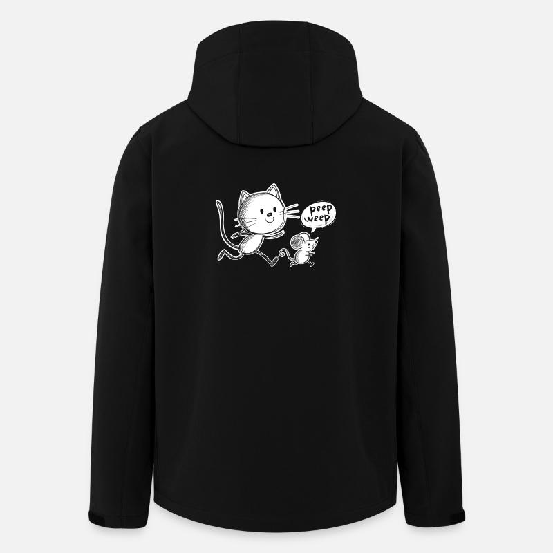 Katze und Maus - Recycelte Männer Softshell-Jacke von Stanley/Stella - Schwarz