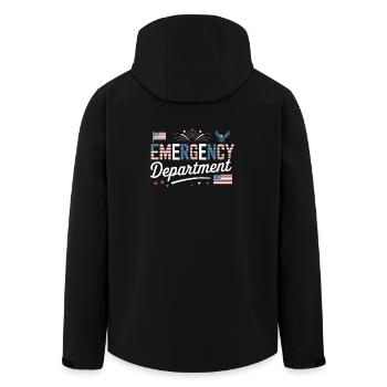 Infirmière d’urgence Fête de l’indépendance 4 juillet - Veste softshell homme en polyester recyclé Stanley/Stella - noir - Dos - AI Model Male 185 light (185cm)