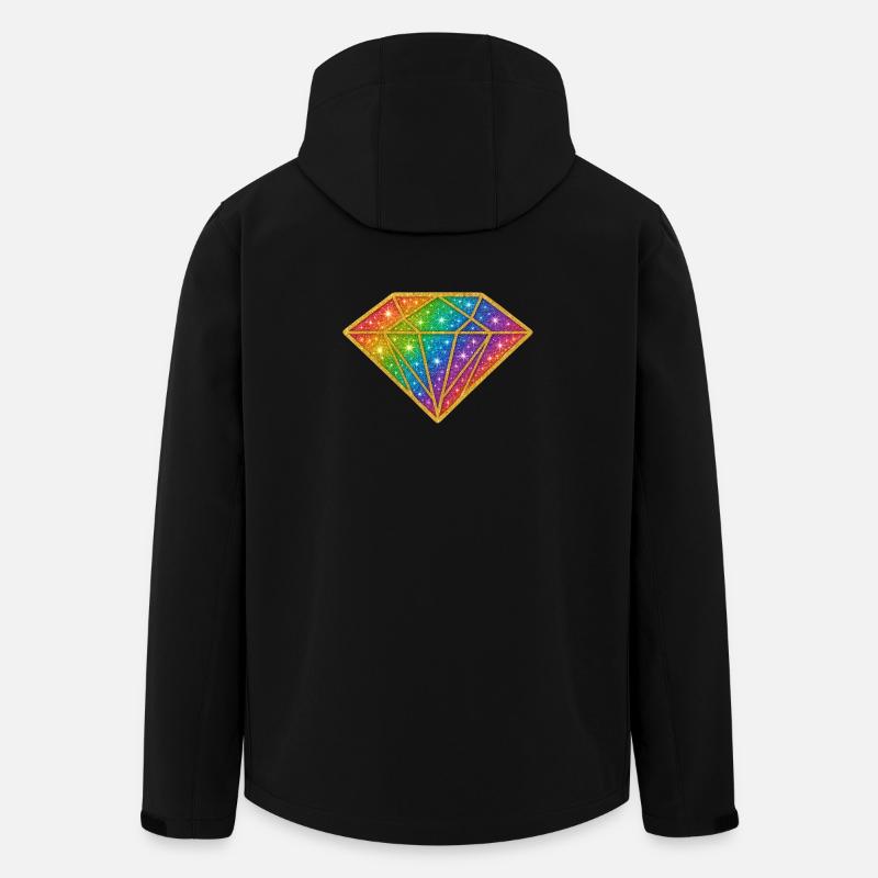 Regenbogen Diamant Glitzer - Recycelte Männer Softshell-Jacke von Stanley/Stella - Schwarz