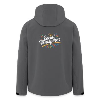 Citation d’un travailleur social Chuchoteur social Travail social - Veste softshell homme en polyester recyclé Stanley/Stella - charbon - Dos - AI Model Male 185 light (185cm)