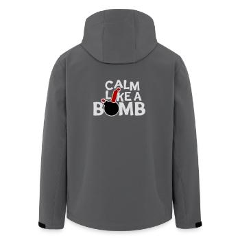 Calm Like Bomb Paradox Irony Humor Explosive Joke - Men’s Recycled Softshell Jacket by Stanley/Stella - anthracite - Back - AI Model Male 185 light (185cm)