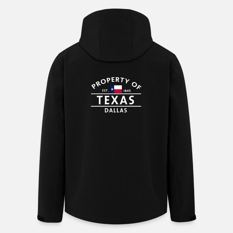Motif Texas Dallas avec drapeau - Veste softshell homme en polyester recyclé Stanley/Stella - noir