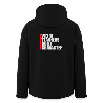 Weird Teachers Build Character Lustige Lehrer Logo - Recycelte Männer Softshell-Jacke von Stanley/Stella - Schwarz - Hinten - AI Model Male 185 light (185cm)