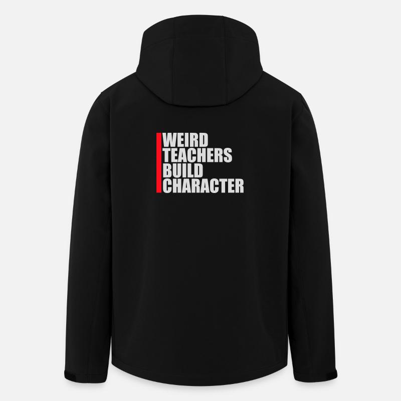 Mærkelige lærere bygger karakter Sjov lærer-logo - Stanley/Stella herre softshelljakke i genanvendt polyester - sort