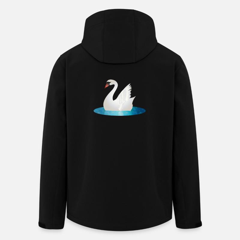 Shimmering swan with raised wings - Men’s Recycled Softshell Jacket by Stanley/Stella - black