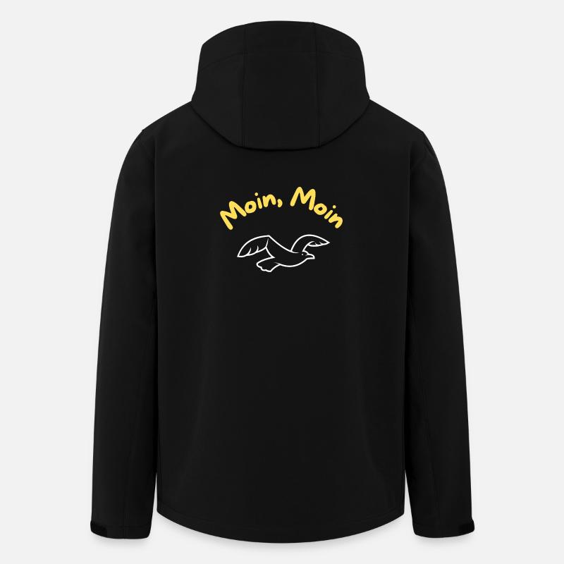 Meins Meins Möwe Küstenfigur - Recycelte Männer Softshell-Jacke von Stanley/Stella - Schwarz