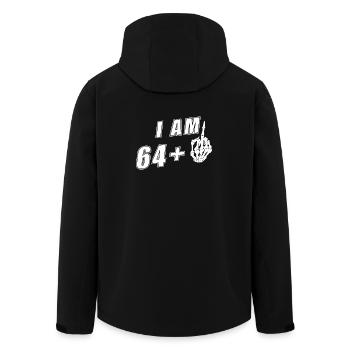 Ich bin 64 plus Mittelfinger - 65. Geburtstag - Recycelte Männer Softshell-Jacke von Stanley/Stella - Schwarz - Hinten - AI Model Male 185 light (185cm)