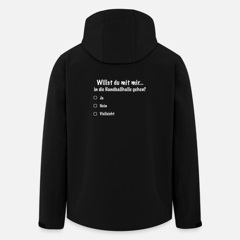Handball Date Saying Invitation (White) - Men’s Recycled Softshell Jacket by Stanley/Stella - black