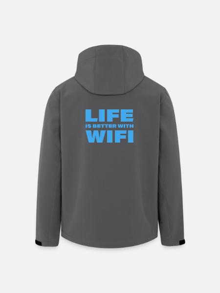 LIFE IS BETTER WITH WIFI - Men’s Recycled Softshell Jacket by Stanley/Stella - black