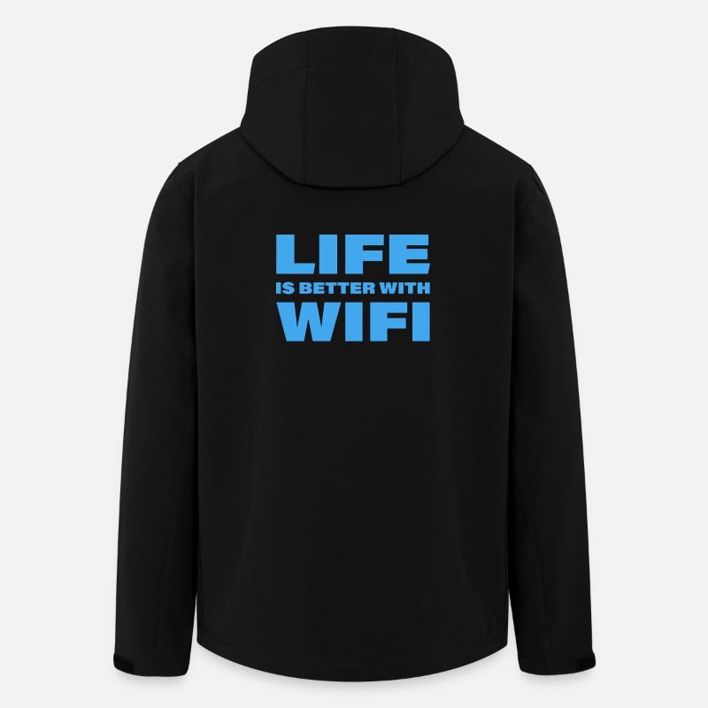 LIFE IS BETTER WITH WIFI - Men’s Recycled Softshell Jacket by Stanley/Stella - black