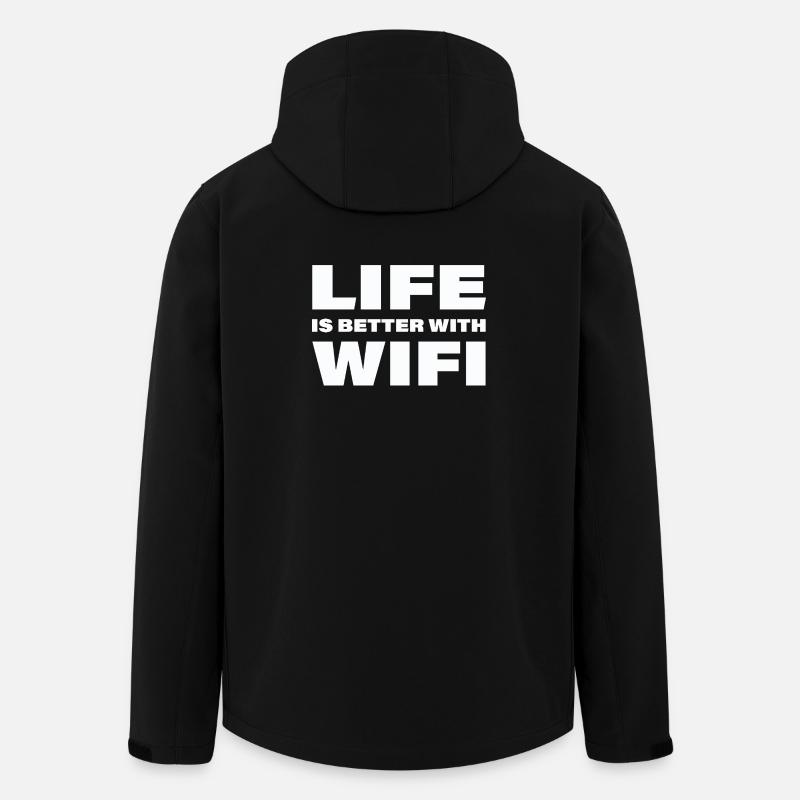 LIFE IS BETTER WITH WIFI - Recycelte Männer Softshell-Jacke von Stanley/Stella - Schwarz