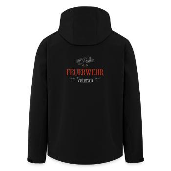 Feuerwehr Veteran 112 Banner - Recycelte Männer Softshell-Jacke von Stanley/Stella - Schwarz - Hinten - AI Model Male 185 light (185cm)