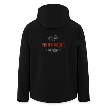 Feuerwehr 20 Jahre Jubiläum - Recycelte Männer Softshell-Jacke von Stanley/Stella - Schwarz - Hinten - AI Model Male 185 light (185cm)