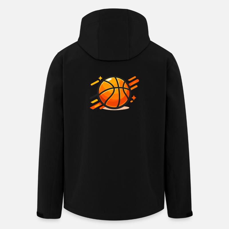 Dynamischer Basketball Neon-Orange - Recycelte Männer Softshell-Jacke von Stanley/Stella - Schwarz