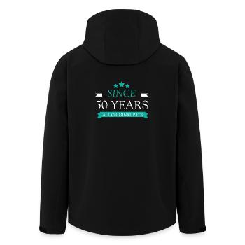 50th birthday, Since 50 years - Men’s Recycled Softshell Jacket by Stanley/Stella - black - Back - AI Model Male 185 light (185cm)