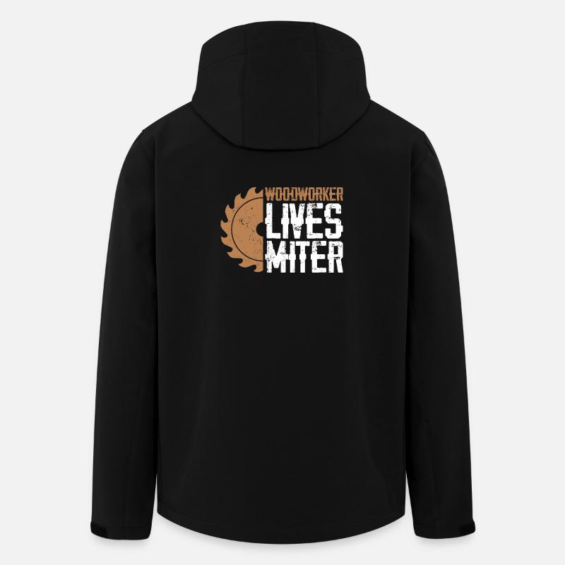 Holzhandwerker Lebens-Motiv Miter Matters - Recycelte Männer Softshell-Jacke von Stanley/Stella - Schwarz
