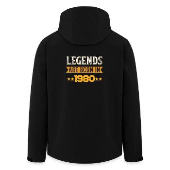Birthday born in 1980 - Men’s Recycled Softshell Jacket by Stanley/Stella - black - Back - AI Model Male 185 light (185cm)