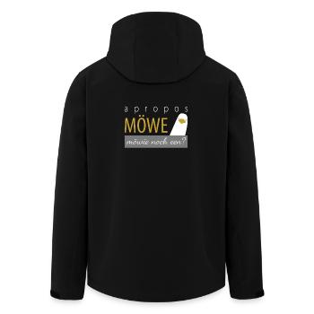 apropos Möwe - möwie noch een? - Recycelte Männer Softshell-Jacke von Stanley/Stella - Schwarz - Hinten - AI Model Male 185 light (185cm)