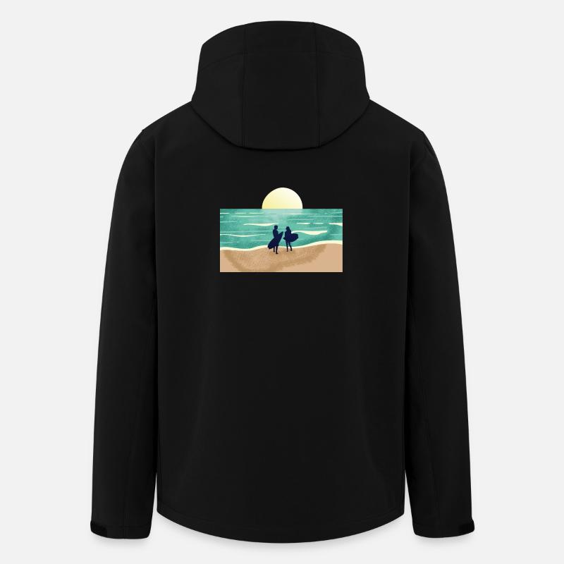 Summer Sunset Surfer - Recycelte Männer Softshell-Jacke von Stanley/Stella - Schwarz