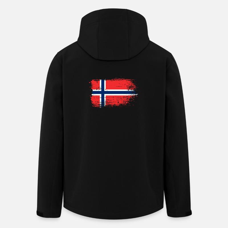 Texture grunge du drapeau norvégien - Veste softshell homme en polyester recyclé Stanley/Stella - noir