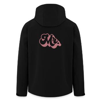 M. Matching Couple Fiançailles Mariage Lune de miel - Veste softshell homme en polyester recyclé Stanley/Stella - noir - Dos - AI Model Male 185 light (185cm)