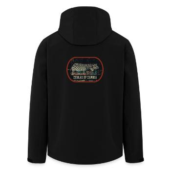 Sambische Zebras mitten in der afrikanischen Savanne - Recycelte Männer Softshell-Jacke von Stanley/Stella - Schwarz - Hinten - AI Model Male 185 light (185cm)