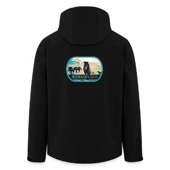 Chevaux de Przewalski en liberté – Pologne - Veste softshell homme en polyester recyclé Stanley/Stella - noir - Dos - AI Model Male 185 light (185cm)