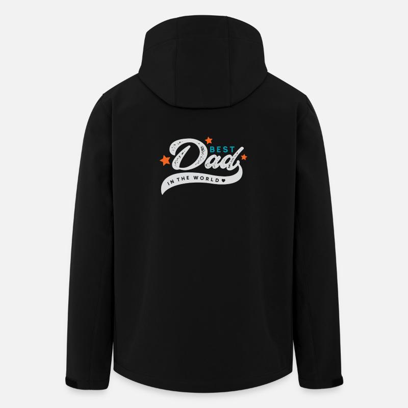 Meilleur papa du monde - Veste softshell homme en polyester recyclé Stanley/Stella - noir