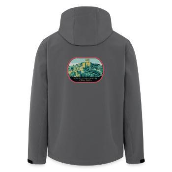 Schloss Alarcón: Spanisches Märchen - Recycelte Männer Softshell-Jacke von Stanley/Stella - Schwarz - Hinten - AI Model Male 185 light (185cm)
