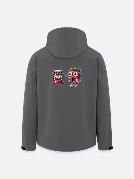 Funny strawberry jam design - Men’s Recycled Softshell Jacket by Stanley/Stella - black