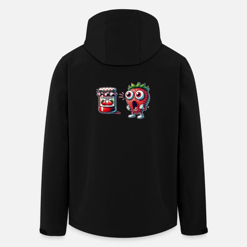 Funny strawberry jam design - Men’s Recycled Softshell Jacket by Stanley/Stella - black