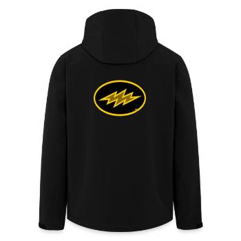 bolt - Men’s Recycled Softshell Jacket by Stanley/Stella - black - Back - AI Model Male 185 light (185cm)