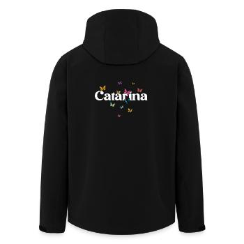 Beautiful girl's name with butterflies CATARINA - Men’s Recycled Softshell Jacket by Stanley/Stella - black - Back - AI Model Male 185 light (185cm)