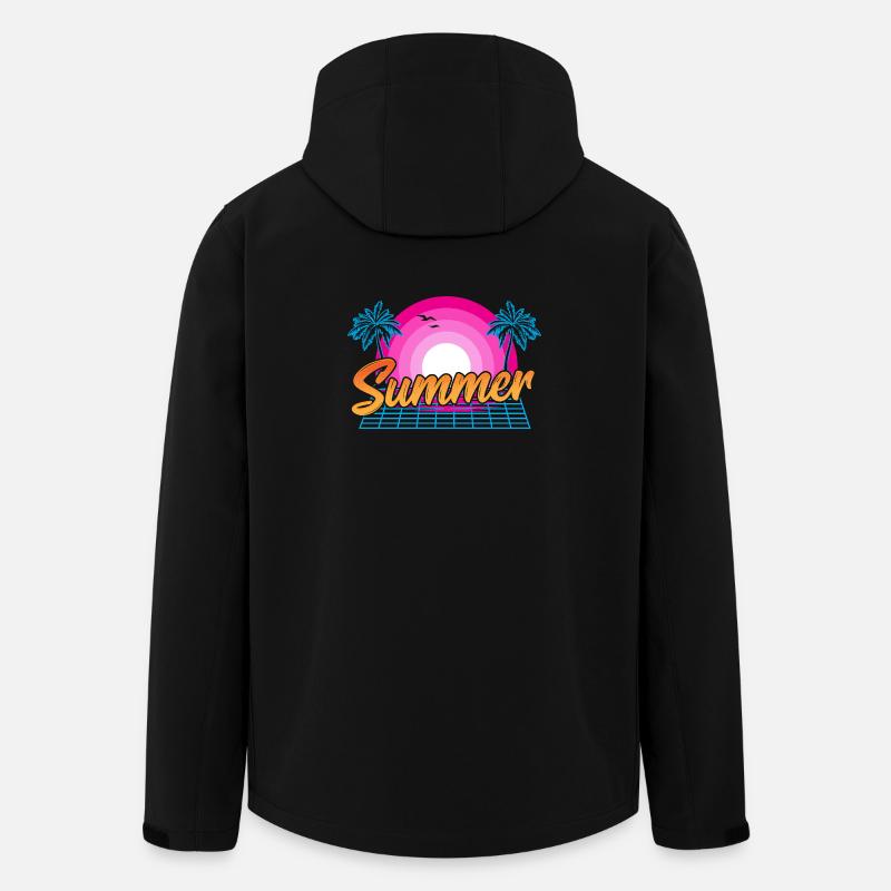 Strand Warmes Wetter 80er/90er Sommer Sonne - Recycelte Männer Softshell-Jacke von Stanley/Stella - Schwarz