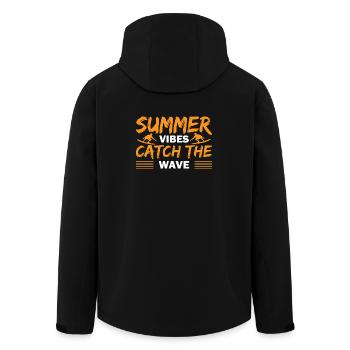 Summer catch the wave - Recycelte Männer Softshell-Jacke von Stanley/Stella - Schwarz - Hinten - AI Model Male 185 light (185cm)