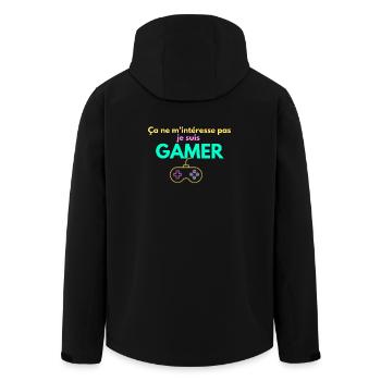 Gamer Attitude – I'm not interested in it - Men’s Recycled Softshell Jacket by Stanley/Stella - black - Back - AI Model Male 185 light (185cm)