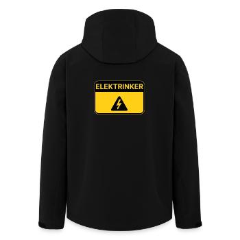Elektrinker – Funny pun Electrician Beer - Men’s Recycled Softshell Jacket by Stanley/Stella - black - Back - AI Model Male 185 light (185cm)