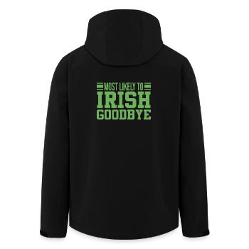 Most Likely to Irish Goodbye - Men’s Recycled Softshell Jacket by Stanley/Stella - black - Back - AI Model Male 185 light (185cm)
