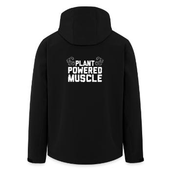 Plant Powered Muscle – Vegan Bodybuilding Fitness - Men’s Recycled Softshell Jacket by Stanley/Stella - black - Back - AI Model Male 185 light (185cm)