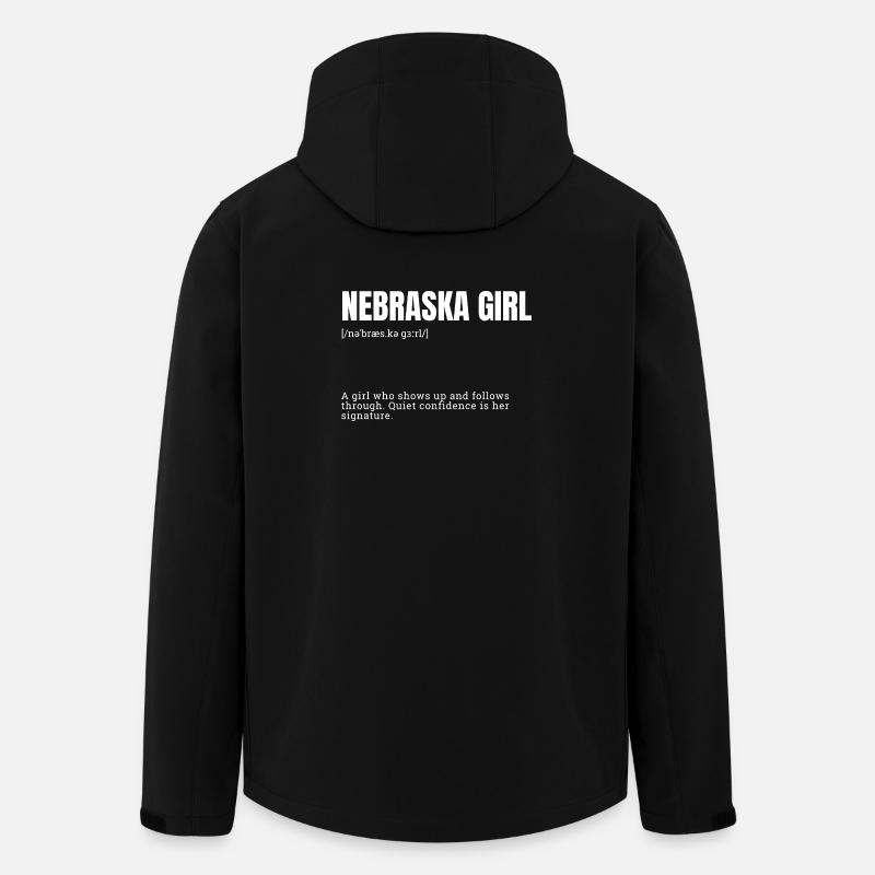 Nebraska-flickan Modig Beslutsamhet - Softshelljacka herr i återvunnen polyester Stanley/Stella - svart