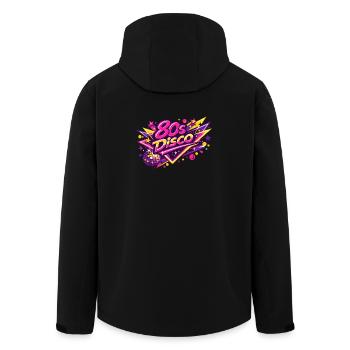 80er Disco Neon Fusion - Recycelte Männer Softshell-Jacke von Stanley/Stella - Schwarz - Hinten - AI Model Male 185 light (185cm)