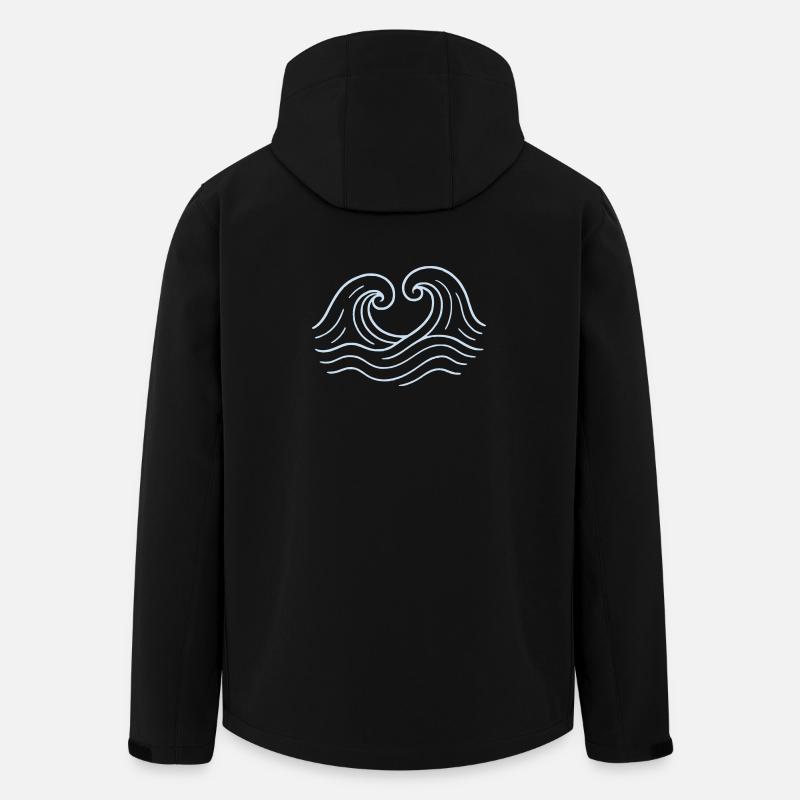 Vagues - Mer - Scatola - Veste softshell homme en polyester recyclé Stanley/Stella - noir