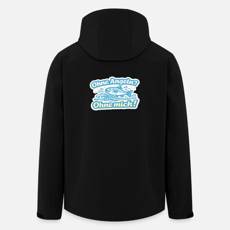 Ohne Angel? Ohne mich! Fischspruch - Recycelte Männer Softshell-Jacke von Stanley/Stella - Schwarz