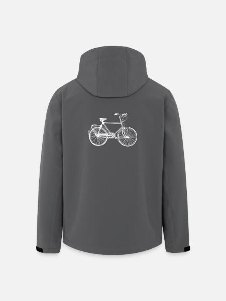 Retro sylwetka retro z klasycznym rowerzystą - Męska kurtka softshell z poliestru z recyklingu Stanley/Stella - czarny