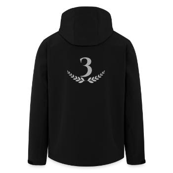 3 - Recycelte Männer Softshell-Jacke von Stanley/Stella - Schwarz - Hinten - AI Model Male 185 light (185cm)