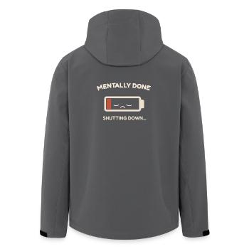 mentally done - Veste softshell homme en polyester recyclé Stanley/Stella - charbon - Dos - AI Model Male 185 light (185cm)