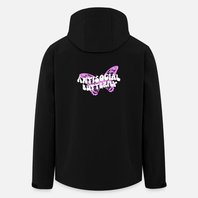 Graphique inspirant de fan papillon - Veste softshell homme en polyester recyclé Stanley/Stella - noir