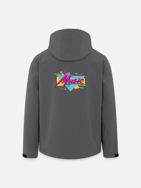 Neon Music Retro Vibe - Chaqueta softshell hombre de poliéster reciclado de Stanley/Stella - negro