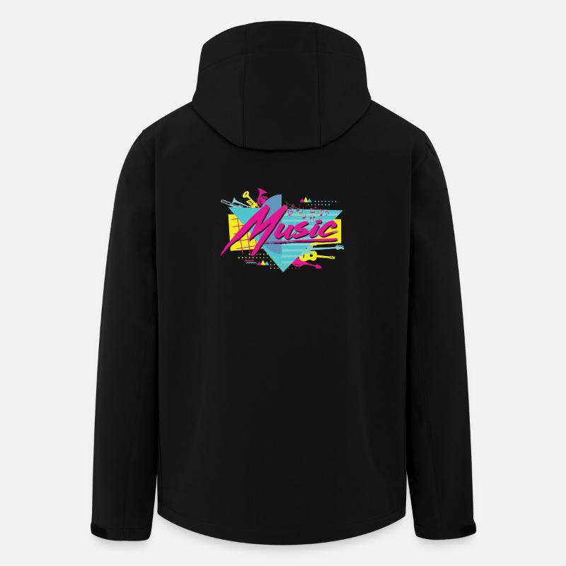 Neon Musik Retro Vibe - Recycelte Männer Softshell-Jacke von Stanley/Stella - Schwarz
